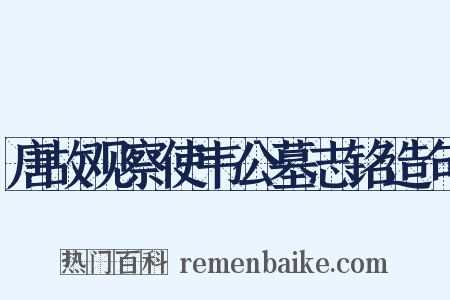 唐故观察使韦公墓志铭造句是什么意思的图片